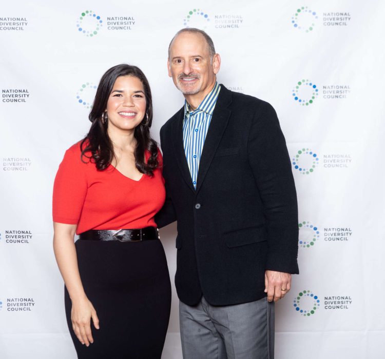 American actress, producer, director, and activist America Ferrera, and Jonathan at the 2019 National Diversity Council leadership conference in Dallas, TX