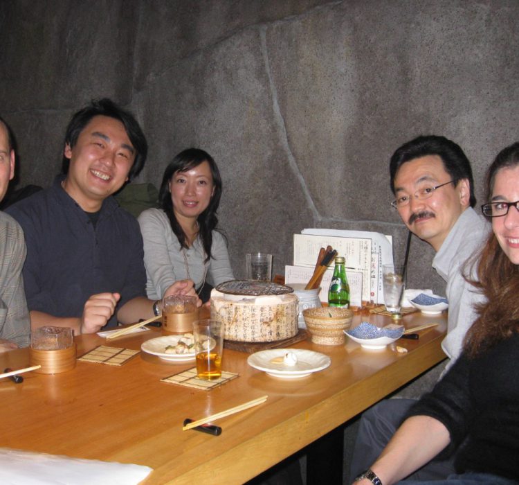 Jonathan enjoying a meal with Microsoft colleagues in Tokyo, Japan
